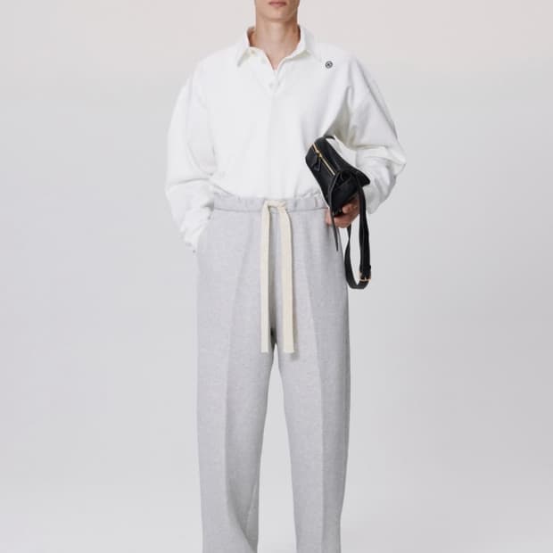 렉토 코튼 저지 와이드 스웻 팬츠 그레이 M