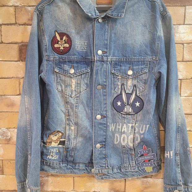 ZARA WOMAN 루니툰 패치 데님 자켓 S