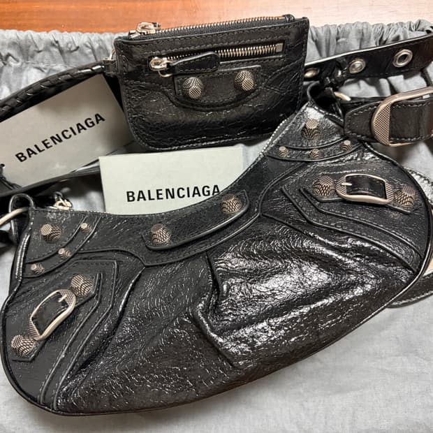 발렌시아가 르 카골 숄더백 블랙 XS