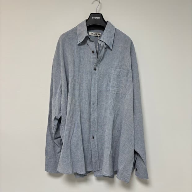 아워레가시 보로우드 BD 셔츠 벌링턴 시어서커 미드 블루