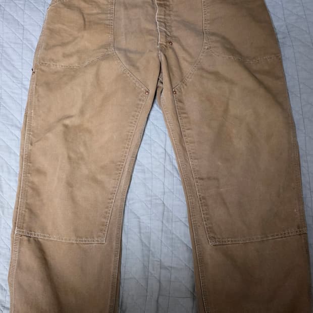 [40] 70s 빈티지 칼하트 구형 더블니 워크팬츠 탄 베이지
