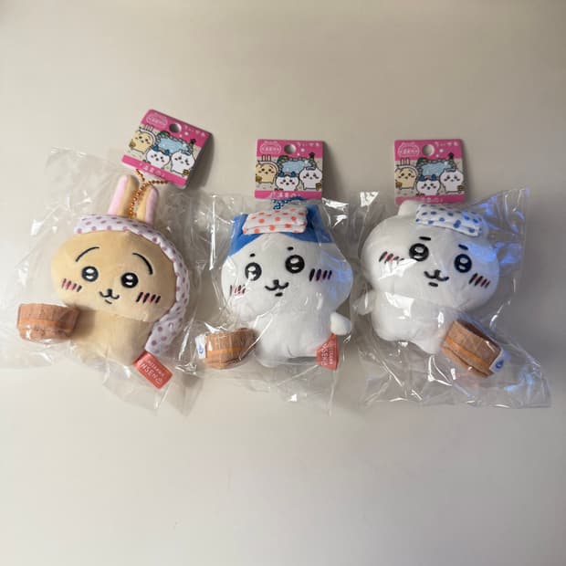 개당판매) 후쿠오카 지역한정 먼작귀 치이카와 온천 인형 키링 3종