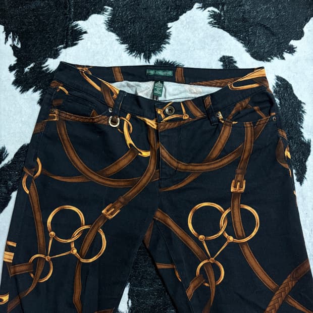 랄프로렌 진스 Horse Bit & Bridle 체인 패턴 데님 팬츠