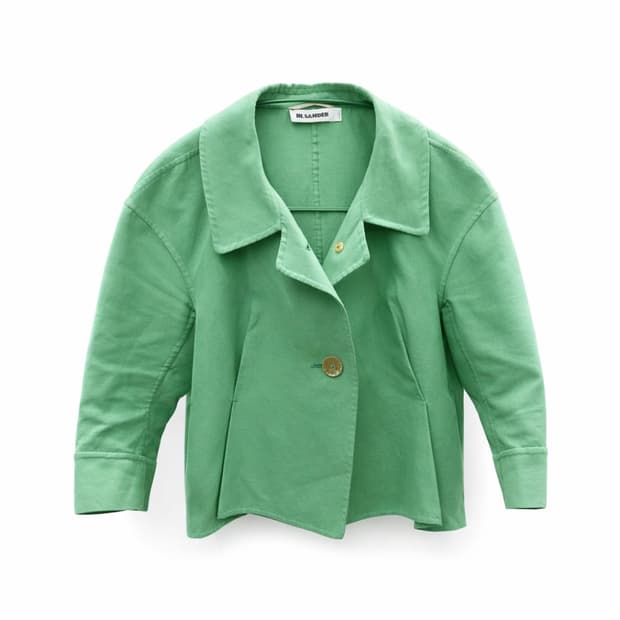 질샌더 그린 컬러 크롭 자켓 34 사이즈