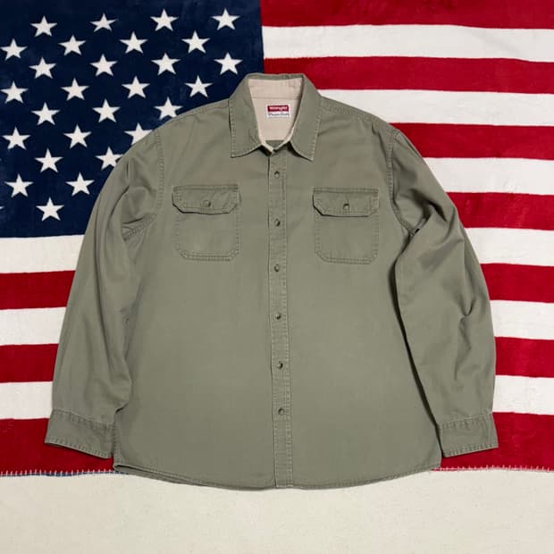 랭글러워크셔츠 Wrangler work shirt 빈티지워크셔츠올리브그린