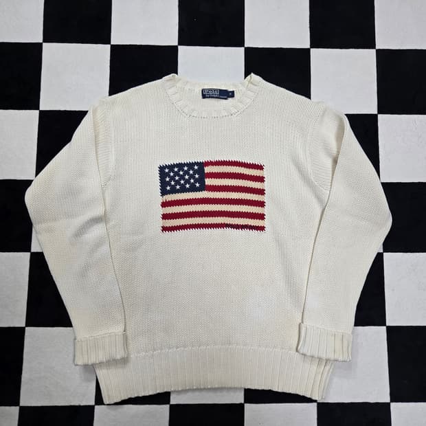 M 폴로랄프로렌 성조기니트 아이보리