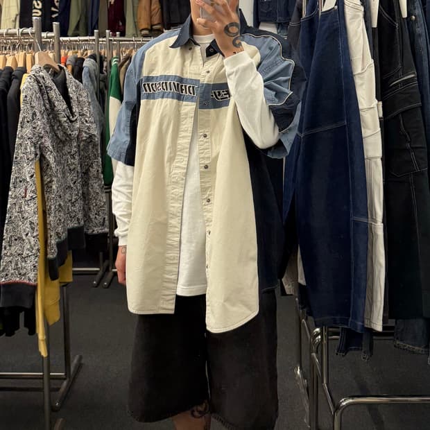 3XL)할리데이비슨 빈티지 패치자수 반팔 셔츠