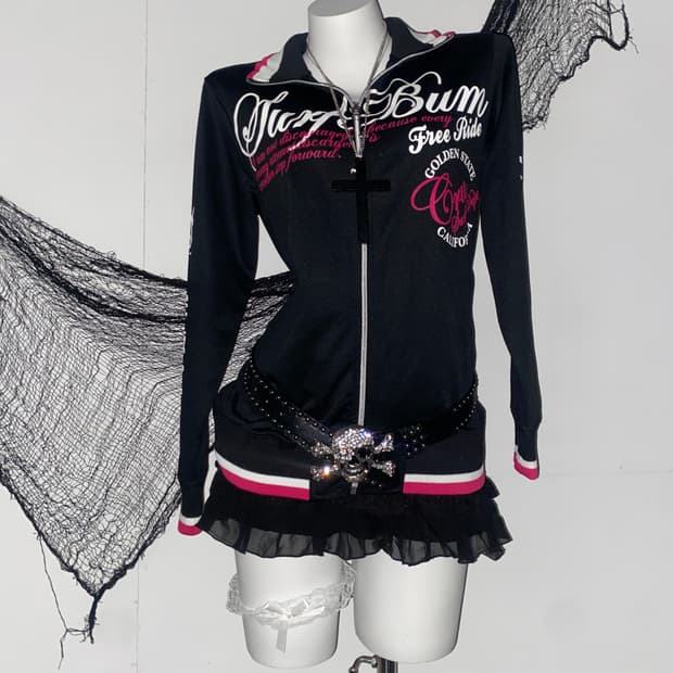 ꒰ঌ 펑투케 레터링 져지 집업 ໒꒱