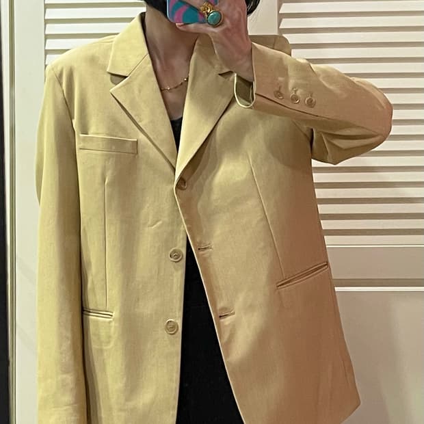 도매택 Coming J 간절기 오버핏 자켓 /버터칼라 