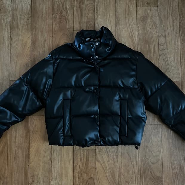 자라 레더 패딩 S