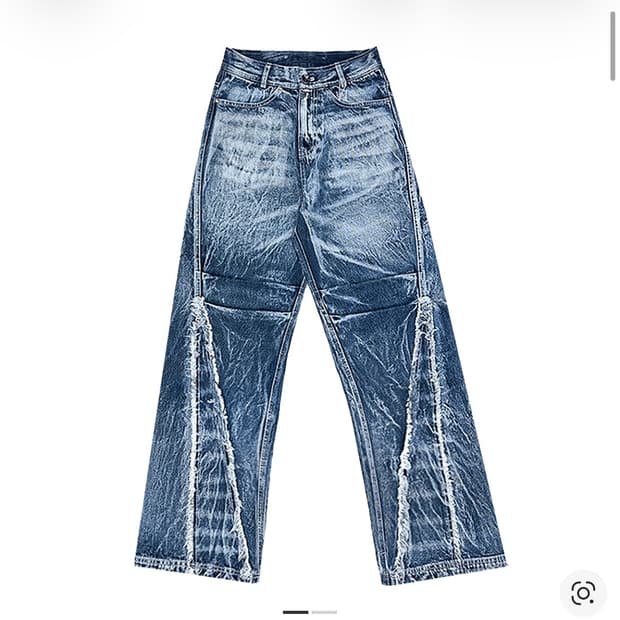 blr 커브드 절개 데님팬츠