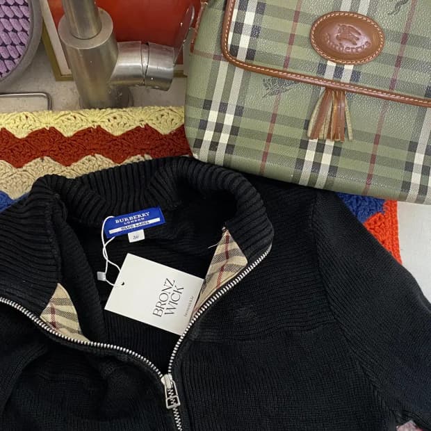 버버리 5부 니트 집업 (Woman XS) / [11394]