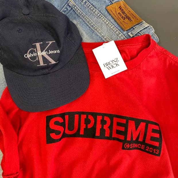 슈프림 로고 라운드 반팔 티셔츠 (Woman L) / [11574]