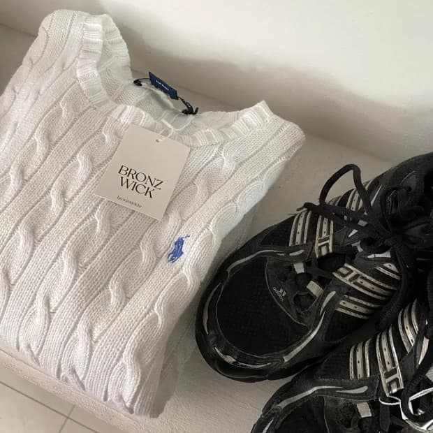 폴로 랄프로렌 꽈배기 라운드 니트 (Woman M) / [11648]