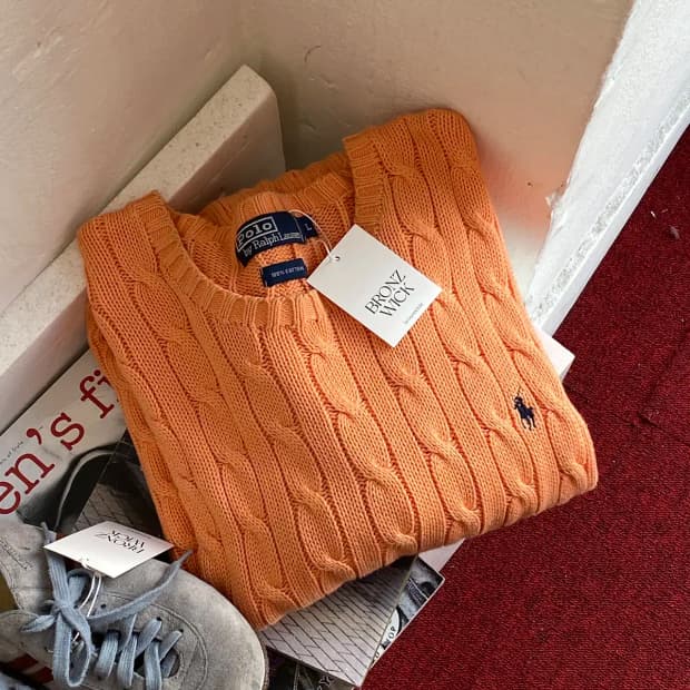 폴로 랄프로렌 꽈배기 라운드 니트 (Man L) / [11684]