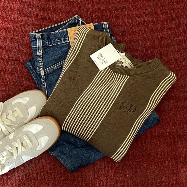 디올 스트라이프 라운드 니트 (Man M) / [11850]