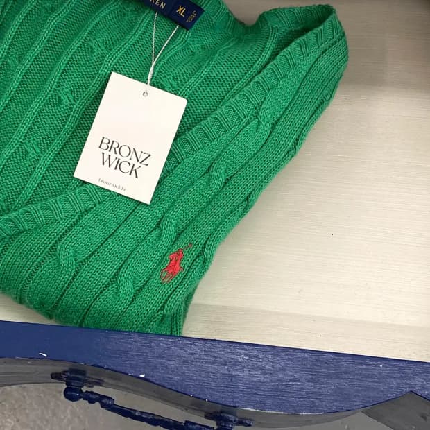 폴로 랄프로렌 브이넥 케이블 니트 (Woman XL) / [11910]