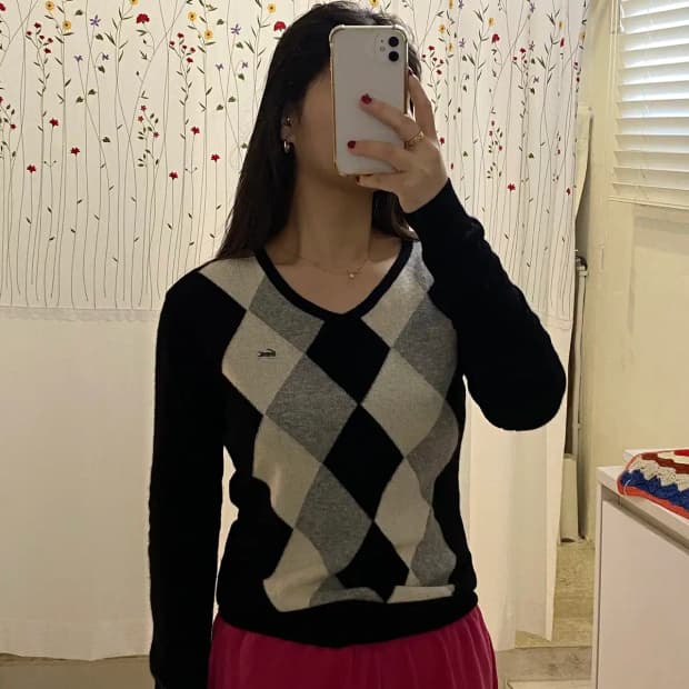 라코스테 아가일 니트 (Woman M) / [12027]