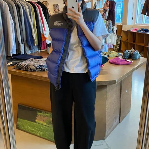 노스페이스 조끼 패딩 (Woman M~L) B0948