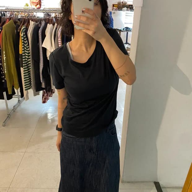 꾸레쥬 라운드 반팔 티 (Woman S) 12662