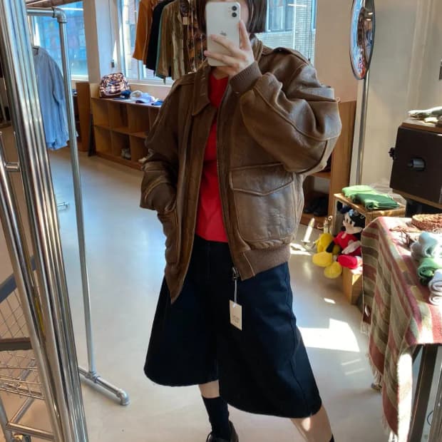 빈티지 레더 점퍼 (Man L) B1413