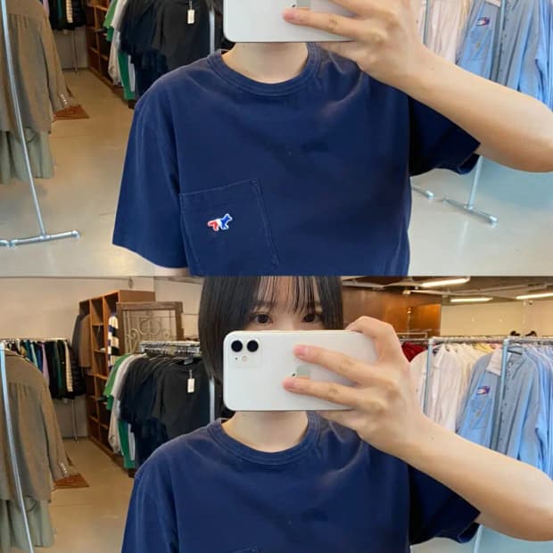 메종키츠네 1/2 티셔츠 (Woman L) B1512