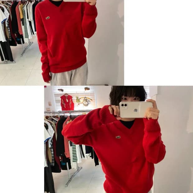 라코스테 브이넥 니트 (Man M) 13118