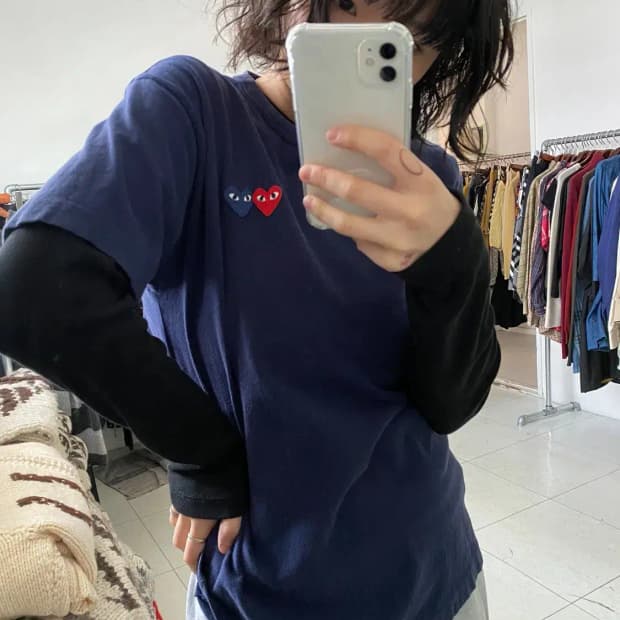 꼼데가르송 라운드 반팔 티셔츠 (Man M) 13114