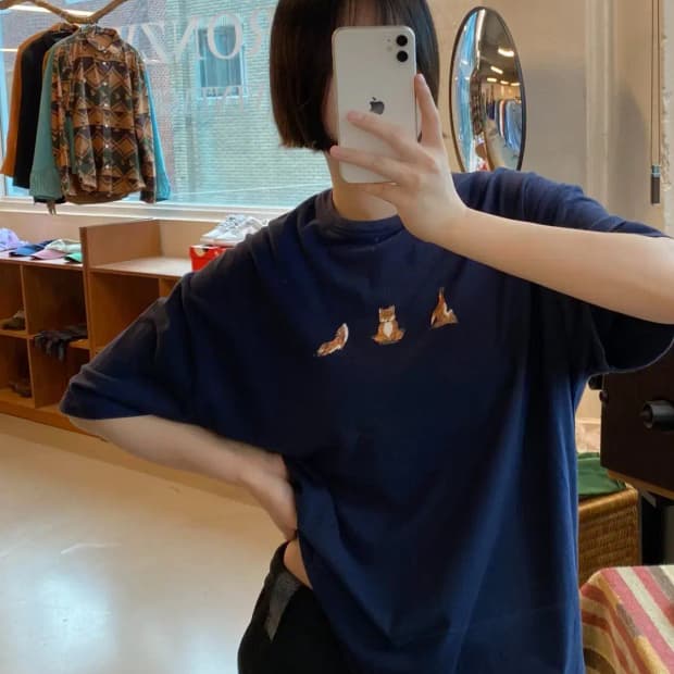 메종키츠네 1/2 티셔츠 (Man L) B1595