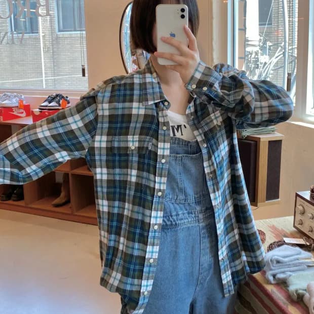 리바이스 체크 패턴 셔츠 (Man M) B1614