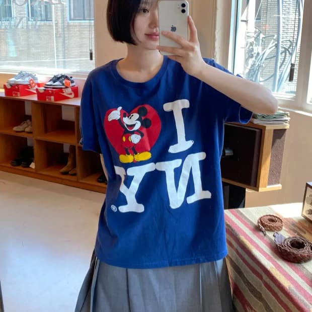 디즈니 미키 1/2 티셔츠 (Man XL) B1662