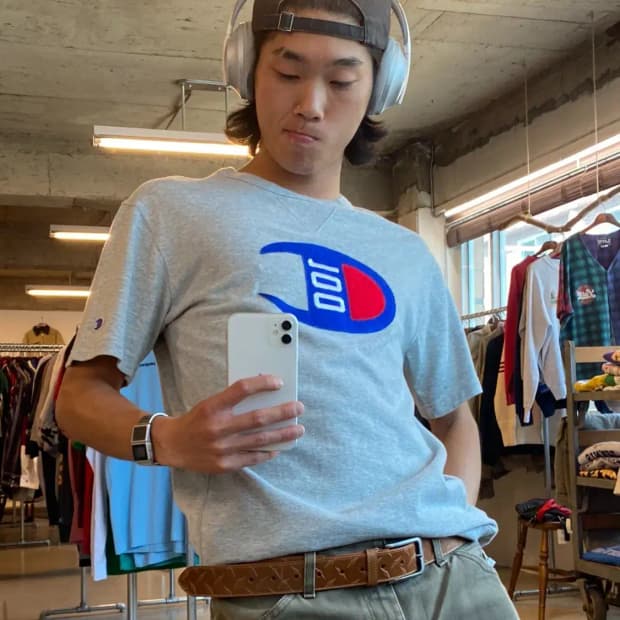 챔피온 1/2 티셔츠 (Man M) B1927