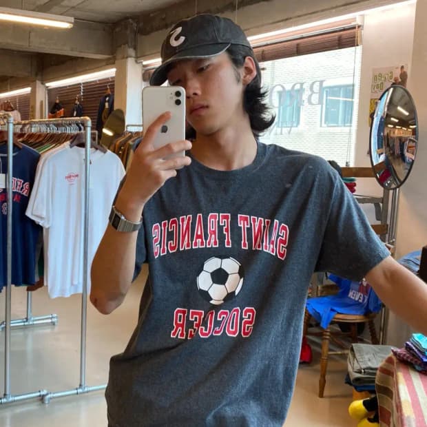 챔피온 1/2 티셔츠 (Man L) B1922