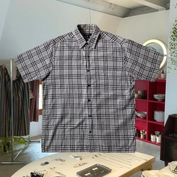 버버리 체크 1/2 셔츠 (Man M) AB0020