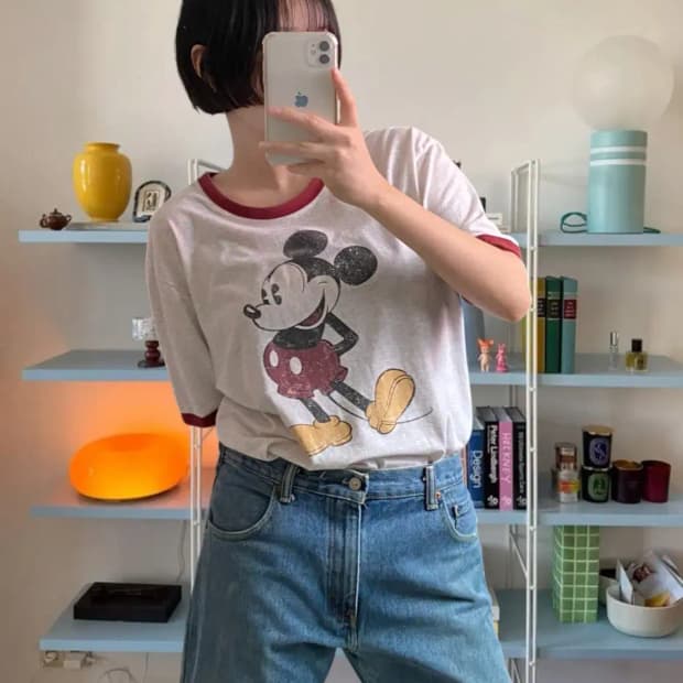 디즈니 미키 1/2 티셔츠 (Man L) AB0315
