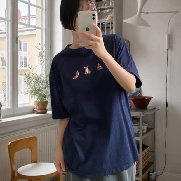 메종키츠네 1/2 티셔츠 (Man M) AB0447