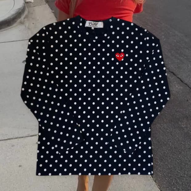 꼼데가르송 도트 긴팔 티셔츠 (Man L ) AB0483