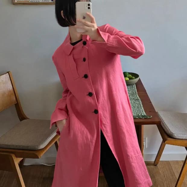 요지야마모토 와이즈 린넨 코트 (Woman L) AB0548