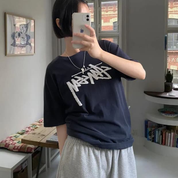 스투시 1/2 티셔츠 (Man M) AB0633