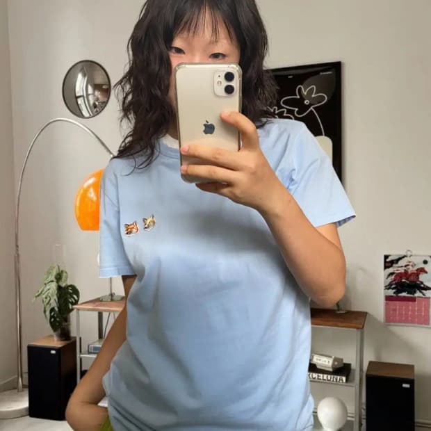 메종키츠네 1/2 티셔츠 (Woman M) AB0669