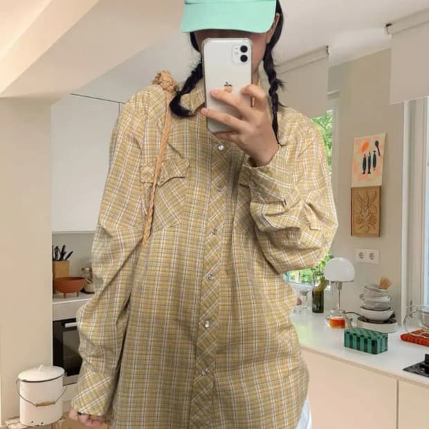 체크 포켓 셔츠 (Man XL) AB0672