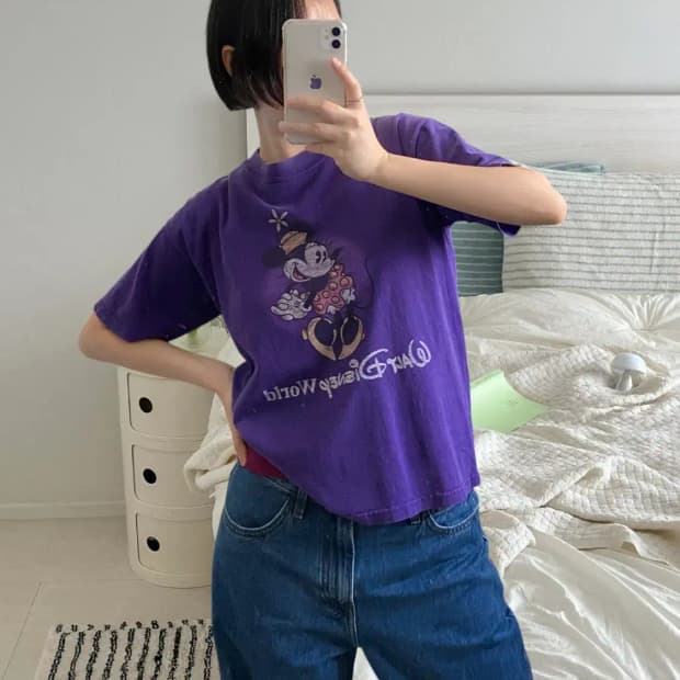 디즈니 미키 1/2 티셔츠 (Woman L) AB0699
