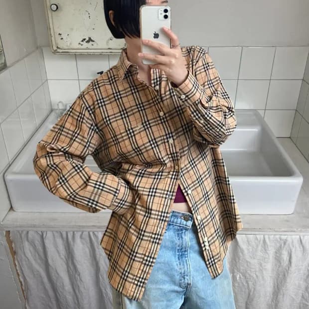 버버리 체크 셔츠 (Man L) AB0779