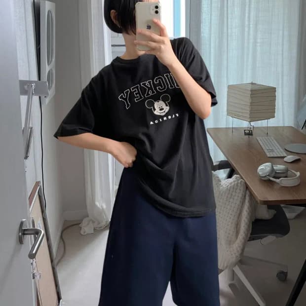 디즈니 미키 1/2 티셔츠 (Woman L) AB0786