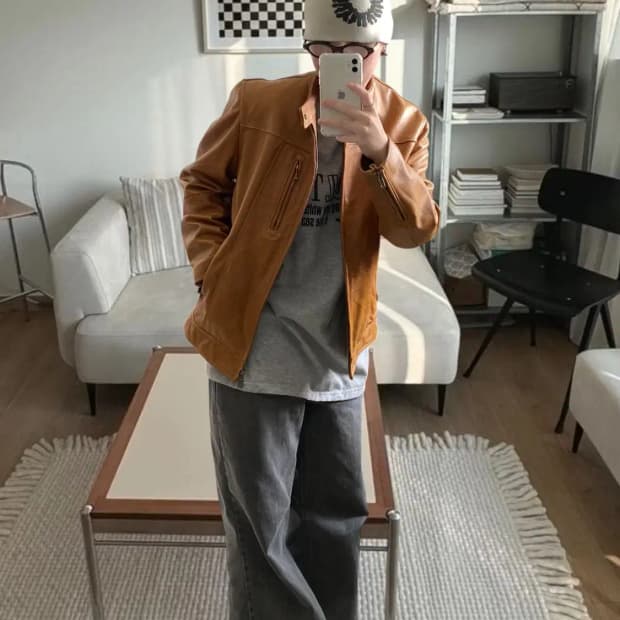 유니클로 페이크 레더 자켓 (Man M) AB0841