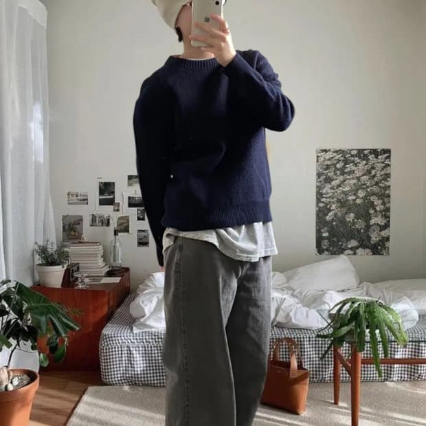 코스 라운드 니트 (Man S) AB0838