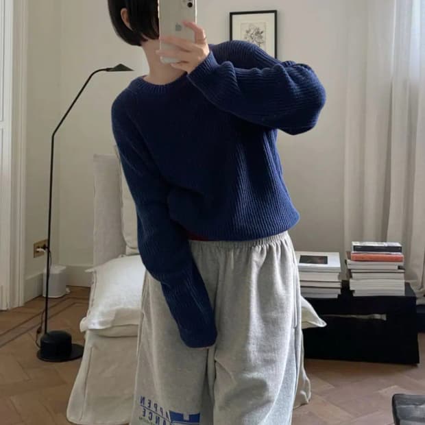 디케이엔와이 라운드 니트 (Man M) AB0865