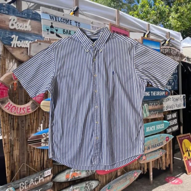 폴로랄프로렌 스트라이프 반팔 셔츠 (Man XL) / [AB1764]