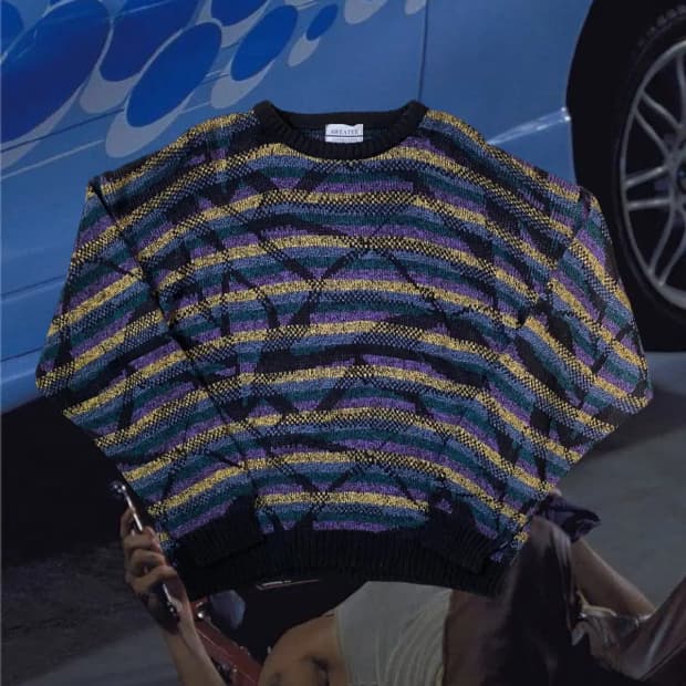 스웨터 커넥션 패턴 니트 (Man 3XL) / [AB1856]