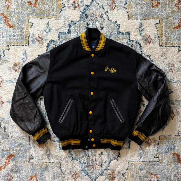 USA MADE 할로웨이 레더암 바시티자켓